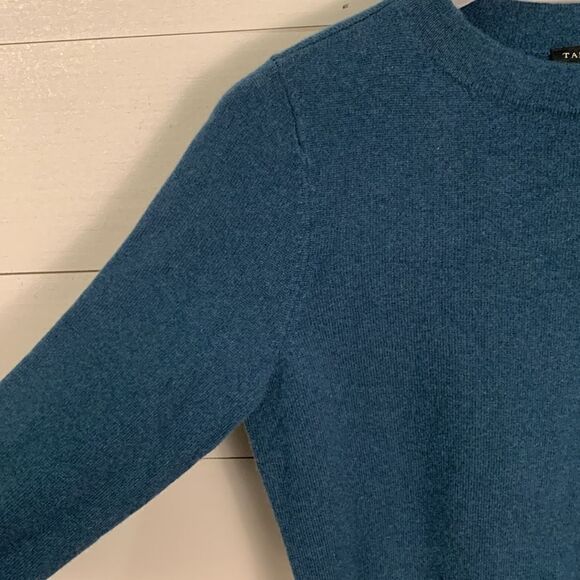Talbots 100% cashmere blue fitted Crewneck lightweight sweater woman size small - Picture 4 of 7